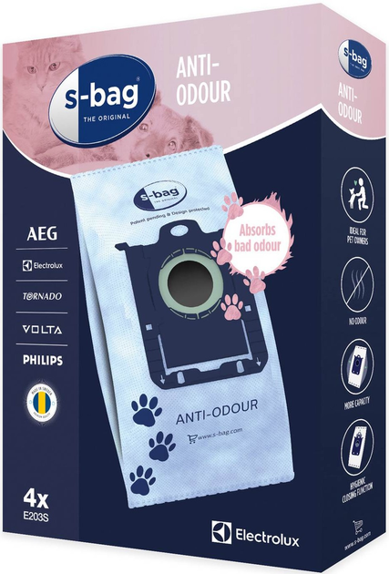 Zestaw worków do odkurzacza Electrolux S-bag Anti-Odour E203S 4 szt - obraz 2