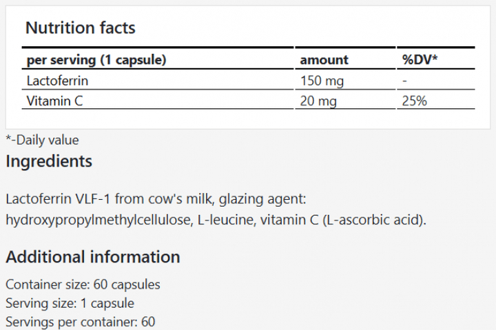 Дієтична добавка LifeBloom Лактоферин 60 капсул (5905806912272) - зображення 2