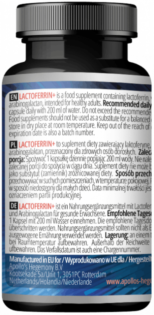 Suplement diety Apollo's Hegemony Lactoferrin+ 30 kapsułek (8721077930794) - obraz 2