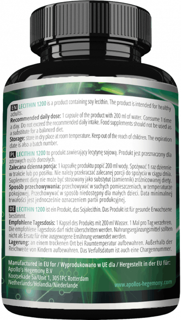 Suplement diety Apollo's Hegemony Lecithin 1200 180 kapsułek (8721077931029) - obraz 2