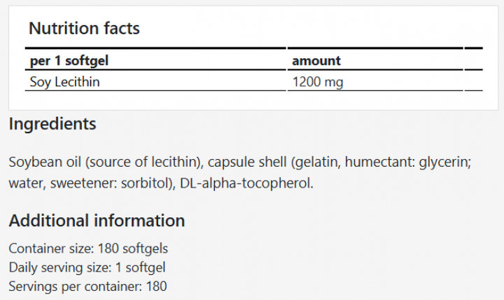 Suplement diety Apollo's Hegemony Lecithin 1200 180 kapsułek (8721077931029) - obraz 3