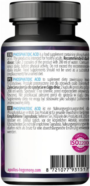 Suplement diety Apollo's Hegemony Phosphatidic Acid 60 kapsułek (8721077931517) - obraz 2