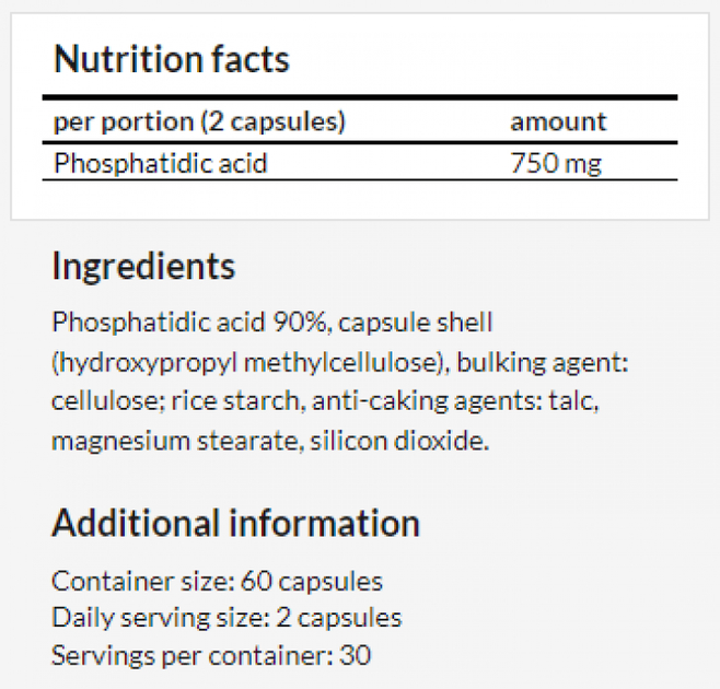 Suplement diety Apollo's Hegemony Phosphatidic Acid 60 kapsułek (8721077931517) - obraz 4