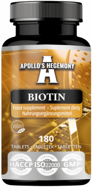 Дієтична добавка Apollo's Hegemony Біотин 180 таблеток (8721077930398) - зображення 1