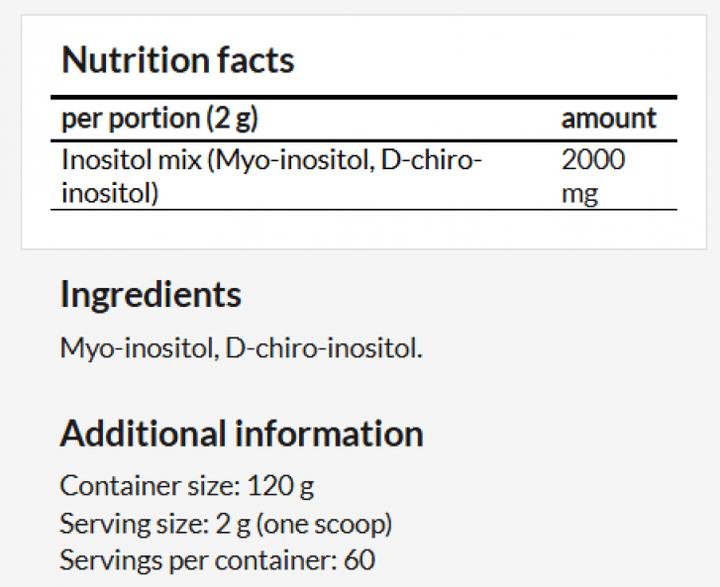 Suplement diety Needed Inositol Powder 120 g (5904873481667) - obraz 2