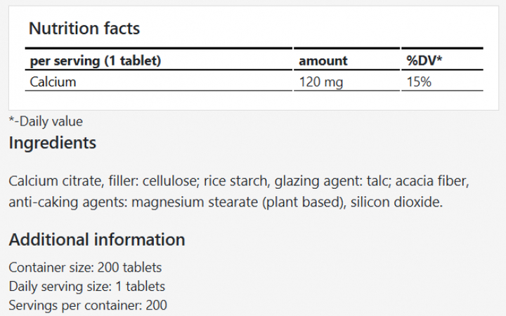 Suplement diety MZ Calcium 200 tabletek (5905806912203) - obraz 2