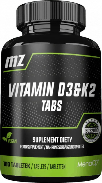 Suplement diety MZ Vitamin D3 & K2 180 tabletek (5905806911763) - obraz 1