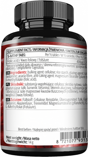 Suplement diety Apollo's Hegemony 5-MTHF 60 tabletek (8721077931302) - obraz 3