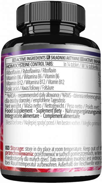 Suplement diety Apollo's Hegemony Homocysteine Control Tabs 60 tabletek (8721077931647) - obraz 2