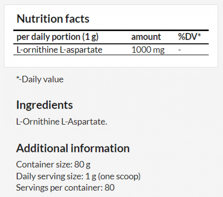 Дієтична добавка Needed LOLA L-орнітин-L-аспартат 80 г (5905806910155) - зображення 2
