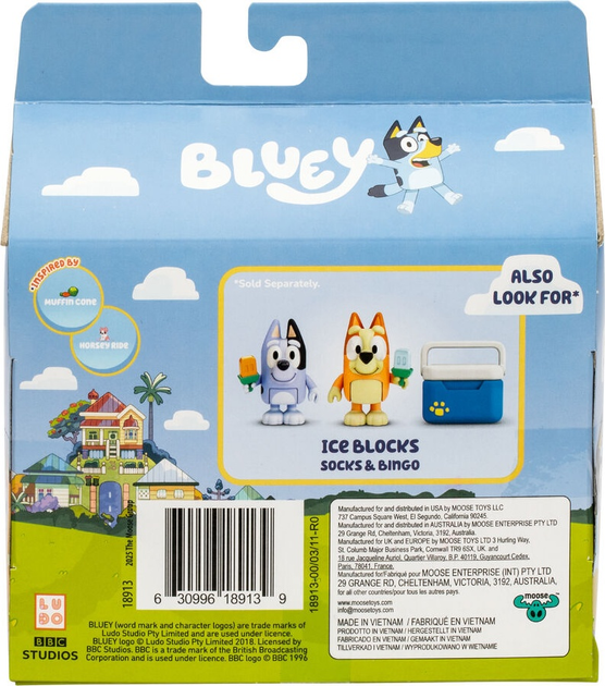 Набір фігурок Moose Bluey Морозиво 2 фігурки Bingo + Socks (630996189146) - зображення 5