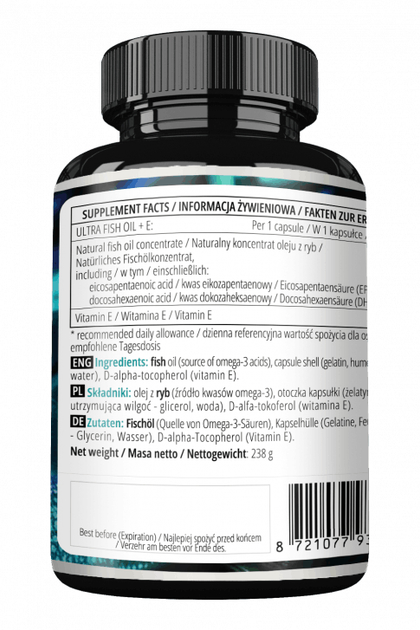 Suplement diety Apollo's Hegemony Ultra Fish Oil + E 180 kapsułek (8721077930046) - obraz 2