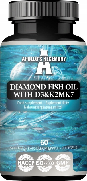 Suplement diety Apollo's Hegemony Diamond Fish Oil with D3 & K2MK7 60 kapsułek (8721077930534) - obraz 1