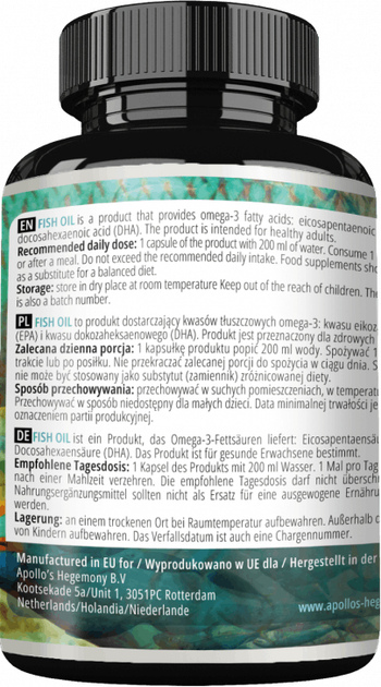 Suplement diety Apollo's Hegemony Fish Oil 1000 mg 120 kapsułek (8721077930848) - obraz 2