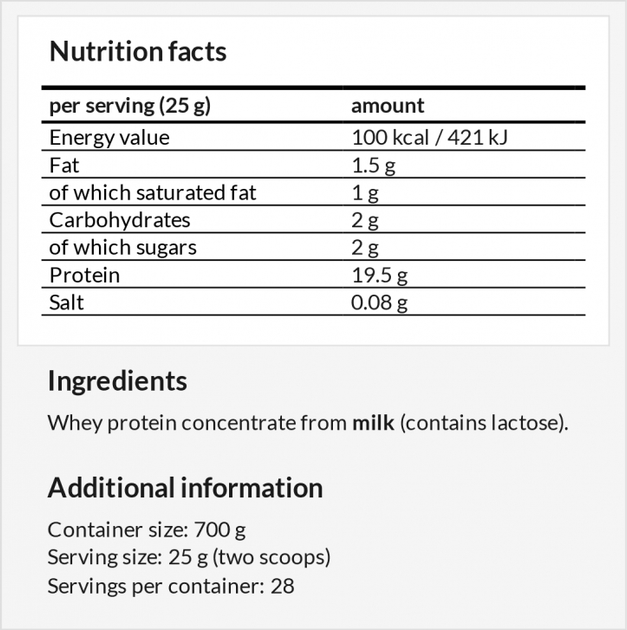 Протеїновий коктейль MZ Pure Whey 700 г (5905806912067) - зображення 2