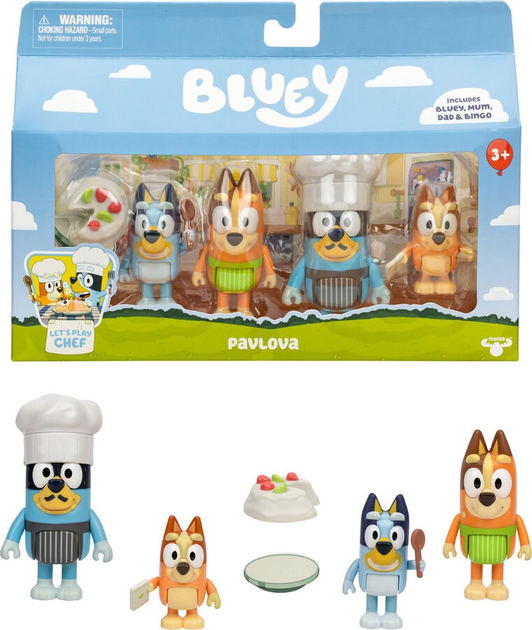 Набір фігурок Moose Bluey Час для десерту 4 фігурки Chilli + Bluey + Bingo + Bandit (630996189160) - зображення 3