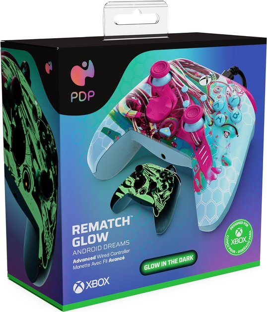 Kontroler przewodowy PDP Rematch Glow Advanced Android Dreams (049-023-ADDM) - obraz 11