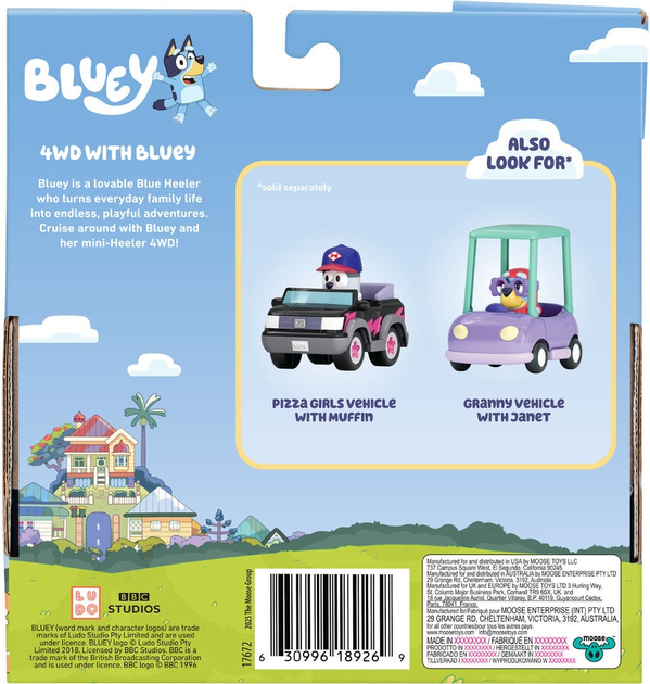 Zestaw do zabawy Moose Bluey Auto 4WD i Bluey (630996189269) - obraz 7