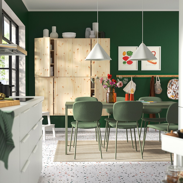 Раскладной стол VIHALS 120/180x74 cm IKEA 305.927.55 зеленый - изображение 2