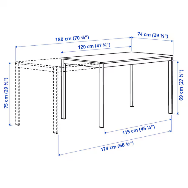 Раскладной стол VIHALS 120/180x74 cm IKEA 305.927.55 зеленый - изображение 4