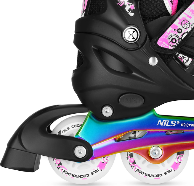 Роликові ковзани LED Nils EXTREME 4в1 NH10905 31-34 S Чорно-Рожеві (5908261684364) - зображення 5