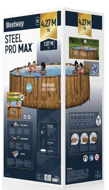 Каркасний басейн Bestway Steel Pro Max 427 x 107 см 13030 л (6941607363782) - зображення 7