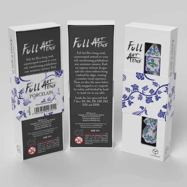 Zestaw kostek do gier planszowych Q-Workshop Full Art: Porcelana (5907699497911) - obraz 7