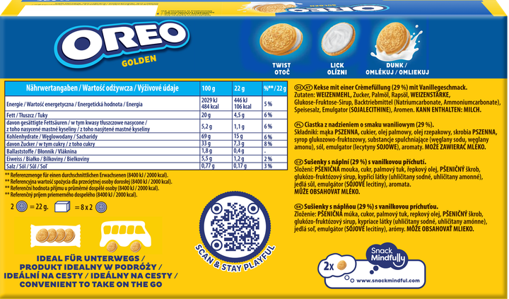 Упаковка печива Oreo з начинкою з ванільним смаком 176 г х 12 шт (7622202755484) - зображення 3