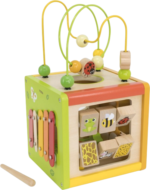 Kostka edukacyjna Viga 5 w 1 z labiryntami i cymbałkami (44716) - obraz 3