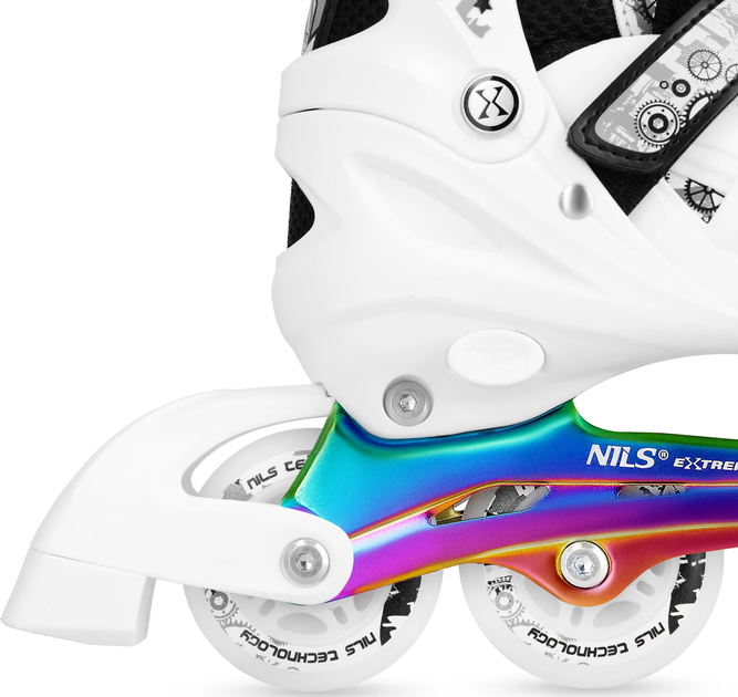 Łyżworolki LED Nils EXTREME 4w1 NH10905 35-38 M Biało-czarne (5908261684401) - obraz 5