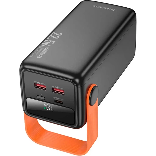 Power bank BOROFONE BJ66A 50000mAh Magnifico PD20W QC3.0 2USB type-c Led Lamp чорний - Фото 6 Power bank BOROFONE BJ66A 50000mAh Magnifico PD20W QC3.0 2USB type-c Led Lamp чорний - зображення 6