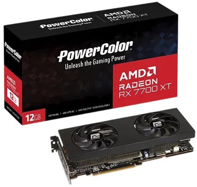 Відеокарта Powercolor PCI-Ex Radeon RX 7700 XT 12GB GDDR6 (192bit) (2544/18000) (1 х HDMI, 3 x DisplayPort) (RX7700XT 12G-P) - зображення 7