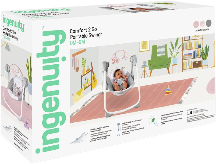 Крісло-гойдалка Ingenuity Comfort2Go Flora the Unicorn (12202) (074451122024) - зображення 10
