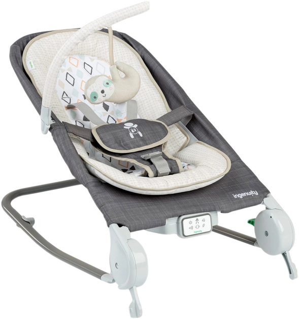 Leżaczek Ingenuity Parker-Chambray z technologią Happy Belly Ciemnoszary (16853) (074451168534) - obraz 1