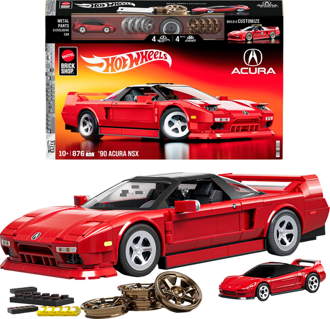 Колекційна машинка-конструктор Mattel Brick Shop Hot Wheels Elite Acura 876 деталей (JFT17) (194735304806) - зображення 1