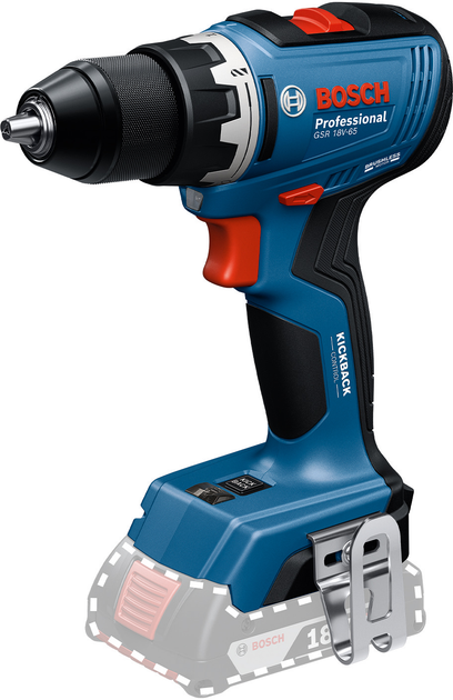 Akumulatorowa bezszczotkowa wiertarko-wkrętarka Bosch GSR 18V-65 Solo (06019N3200) - obraz 1