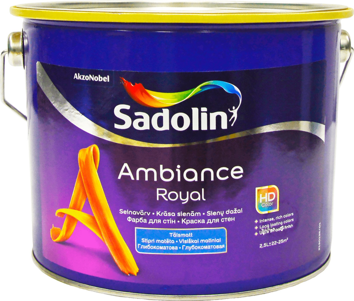 Farba Sadolin Ambiance Royal do ścian i sufitu głęboko matowa Biała BW 2.5 l (5329412) - obraz 1