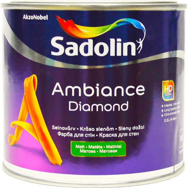 Farba Sadolin Ambiance Diamond do ścian i sufitu matowa Bezbarwna BC 0.465 l (5329516) - obraz 1