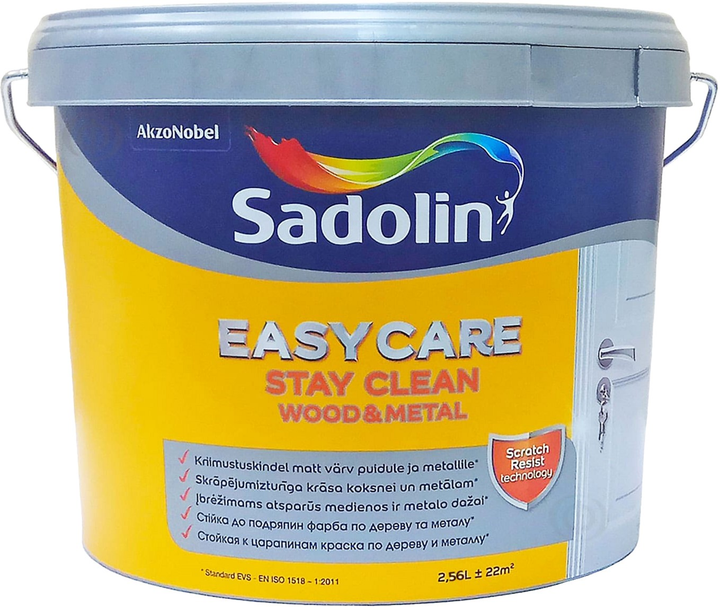 Фарба Sadolin EasyCare Wood&Metal для дерева та металу напівматова Безбарвна BC 2.56 л (5599756) - зображення 1