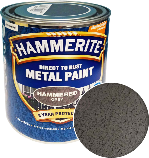 Farba Hammerite Metal Paint Hammered młotkowa szara alkidowa do metalu 0.75 l (5093482) - obraz 1