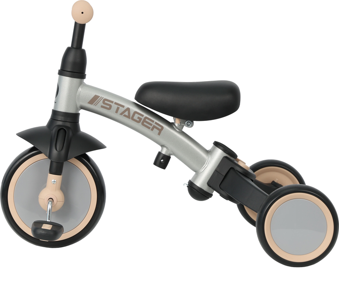 Rowerek biegowy Qplay Stager 3 w 1 z uchwytem Srebrny (T80STAGERSilver) - obraz 3