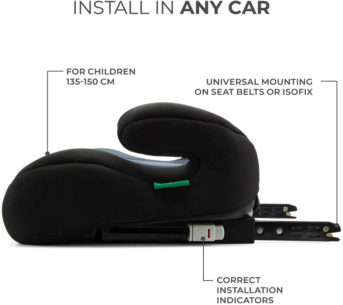 Fotelik samochodowy-buster Kinderkraft i-Boost Czarny KCIBOO00BLK0000 (5902533924813) - obraz 6