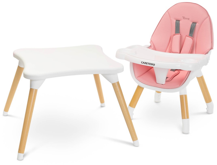 Krzesełko do karmienia Caretero Tuva 2 w 1 Różowy TERO-7708 (5908310395678) - obraz 2