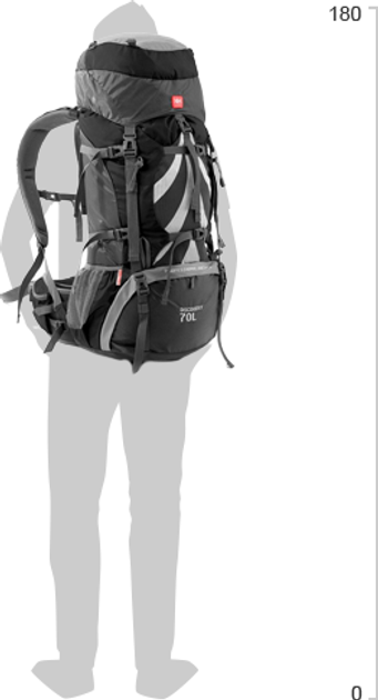 Трекінговий рюкзак Naturehike Black&Grey 70 л NH70B070-B (6927595709009) - зображення 2