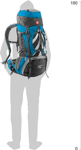 Трекінговий рюкзак Naturehike Mediterranean Blue 70 л NH70B070-B (6927595709023) - зображення 2