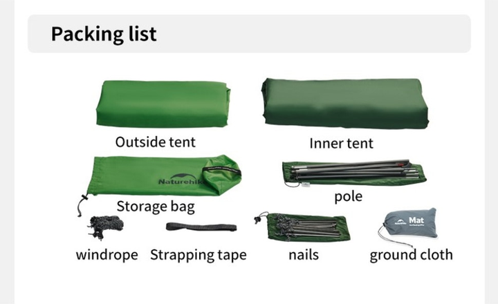 Ультралегкий одномісний намет Naturehike Cloud Up Base 1 Зелений CNK2450WS032 (6927595798614) - зображення 3