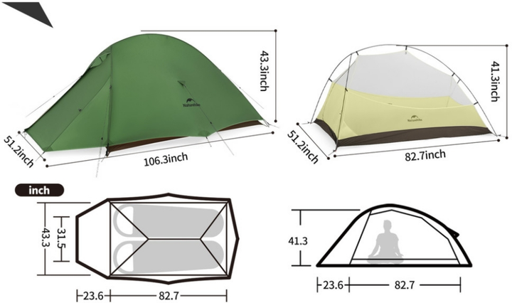 Намет надлегкий двомісний Naturehike Cloud Up Pro Темно-зелений CNK2350WS020 (6927595798737) - зображення 3