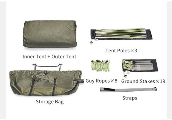 Двомісний намет Naturehike Opalus UL Темно-зелений CNK2450WS036 (6927595795903 - зображення 14
