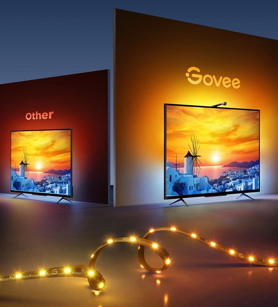 Zestaw oświetlenia adaptacyjnego Govee Backlight 3 Lite 40-50', RGBICW, WI-FI/Bluetooth Czarny (H60973D1) - obraz 6