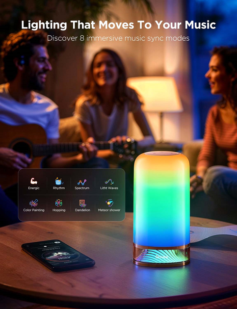 Lampka stołowa inteligentna Govee Table Lamp 2, RGBICWW, WI-FI/Bluetooth Biały (H60223D1) - obraz 10